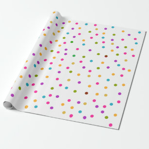Colourful confetti pattern gift wrap