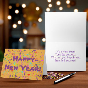 Colourful Confetti Personalized Celebratory Festiv Holiday Card