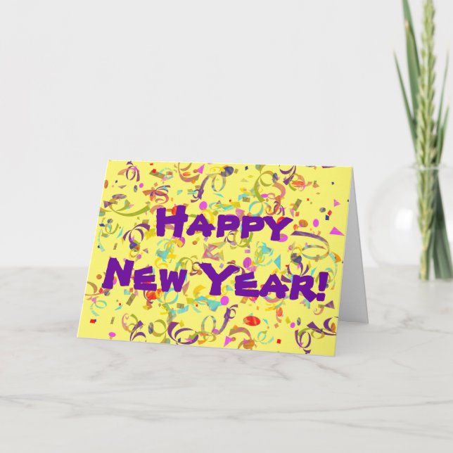 Colourful Confetti Personalized Special Occasion Holiday Card (Front)