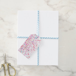 Colourful Confetti Pink Watercolor Gift Tags