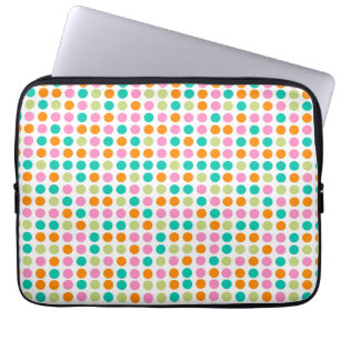 Colourful confetti polka dots retro 60s art laptop sleeve
