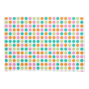 Colourful confetti polka dots retro 60s art pillowcase