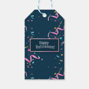 Colourful Confetti Retirement  Gift Tags