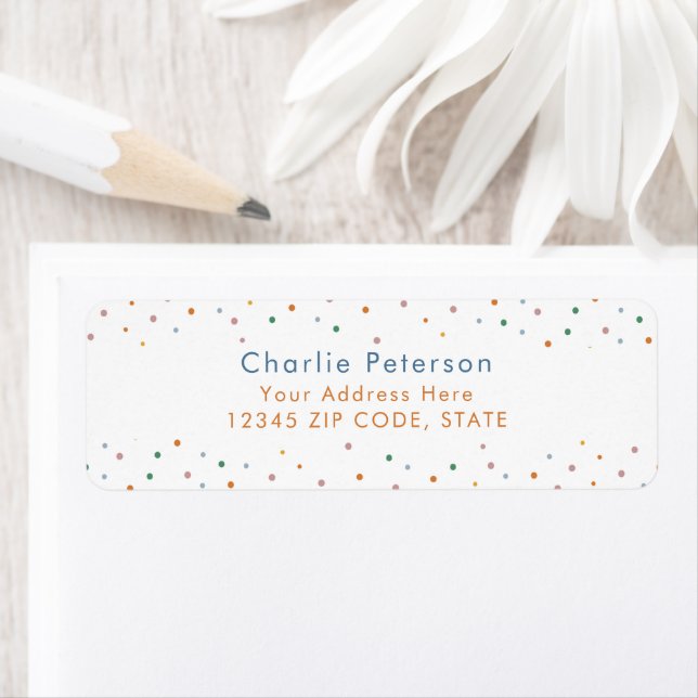 Colourful Confetti Return Address Label (Insitu)