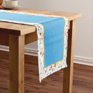 Colourful confetti short table runner