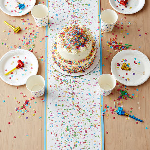Colourful confetti short table runner