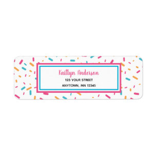 Colourful Confetti Sprinkles   Return Address Labe