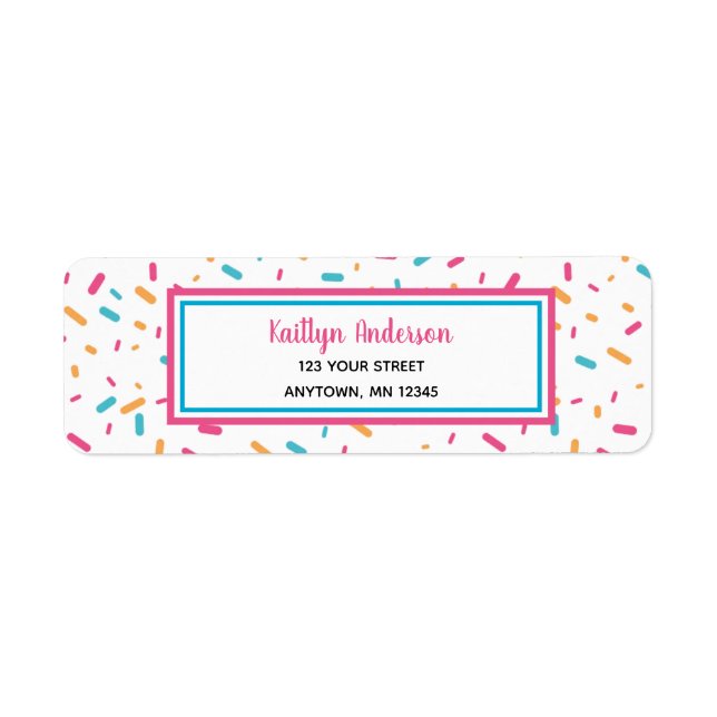 Colourful Confetti Sprinkles | Return Address Labe (Front)