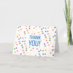 Colourful Confetti Squares Thank You Card