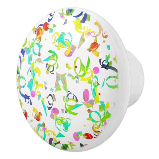Colourful Confetti Toss Artwork Ceramic Knob (Right)