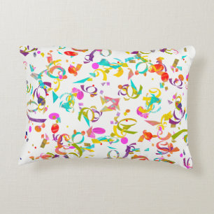 Colourful Confetti Toss Artwork Decorative Pillow