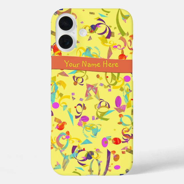 Colourful Confetti Toss Over Yellow Case-Mate iPhone Case (Back)