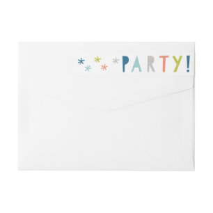 Colourful Confetti Type Boys Return Address Wrap Around Label