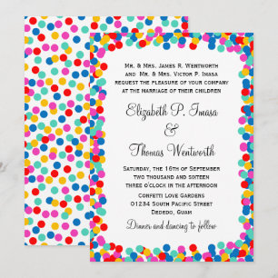 Colourful Confetti Wedding Invitations