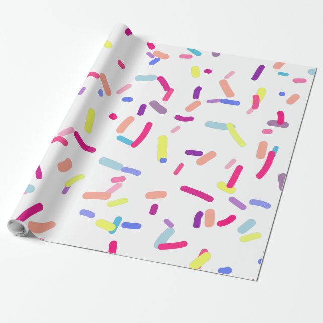 Colourful Confetti  Wrapping Paper (Unrolled)