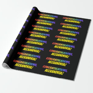 Colourful "CONGRATULATIONS" + Custom Name Wrapping Paper