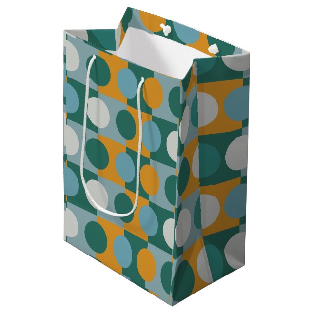 Colourful Contemporary Geometric  Medium Gift Bag (Front Angled)