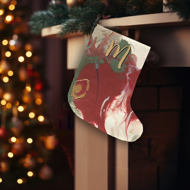 Colourful Contemporary Painted Abstract Monogram Large Christmas Stocking (Add your monogram to personalize this artful Christmas stocking.
)