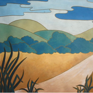 colourful contempory abstract landscape jigsaw puzzle