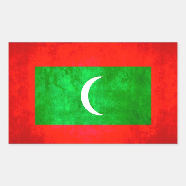 Colourful Contrast Maldivan Flag Sticker (Front)