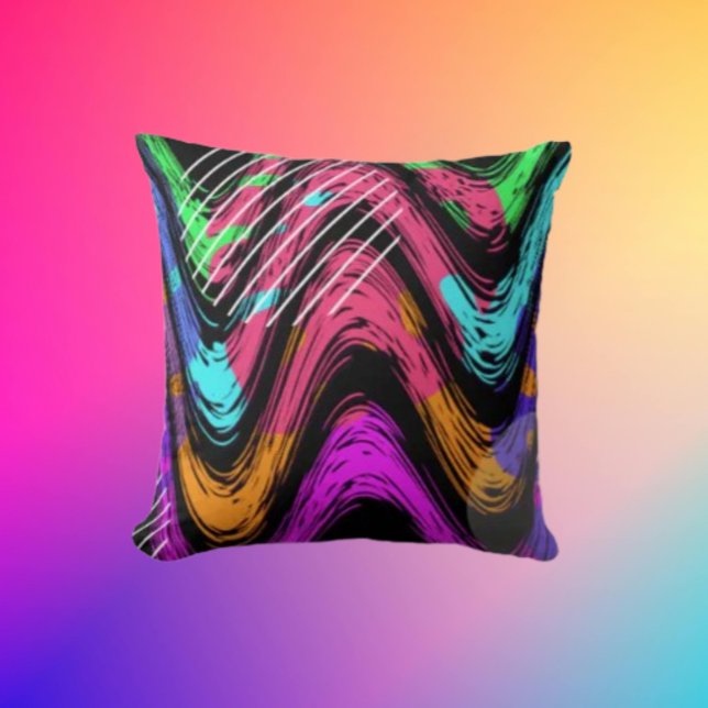 Colourful Contrast Throw Pillow (Creator Uploaded)