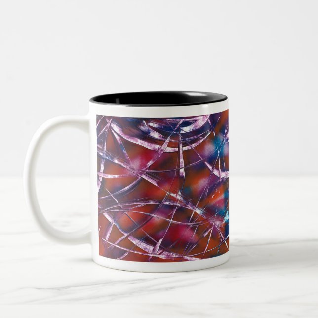 Colourful Contrasting Ribbon Two-Tone Coffee Mug (Left)