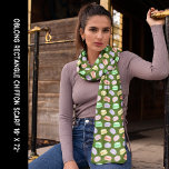 Colourful Cookies Macarons DK Green Long Rectangle Scarf<br><div class="desc">Long rectangle chiffon scarf with a colourful macaron cookie pattern with a dark green background. Other sizes are available. Personalize it or Edit it using the Design Tool Bar to add Text or tiling and resize the image.</div>