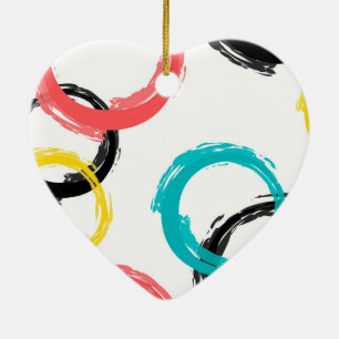 Colourful, cool, modern,trendy brush stroke ceramic ornament
