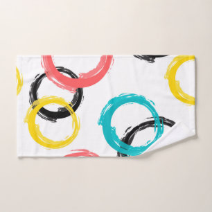 Colourful, cool, modern,trendy brush stroke circle hand towel