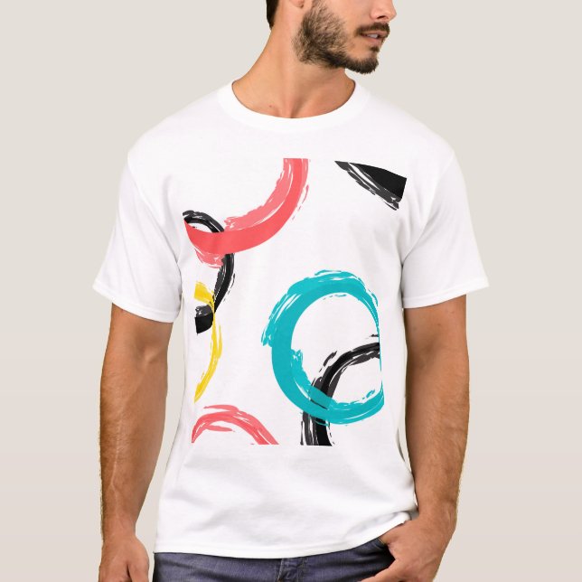Colourful, cool, modern,trendy brush stroke T-Shirt (Front)