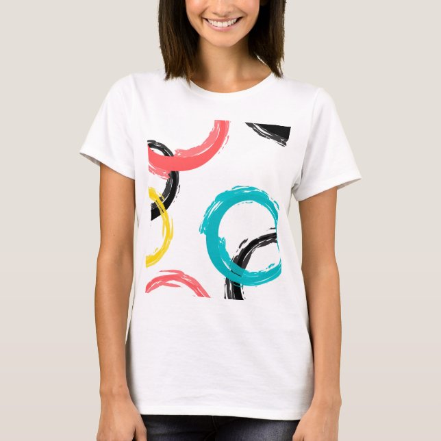 Colourful, cool, modern,trendy brush stroke T-Shirt (Front)
