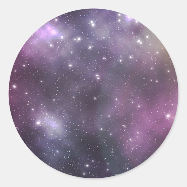 Colourful Cool Nebula and Stars in Space Classic Round Sticker (Front)