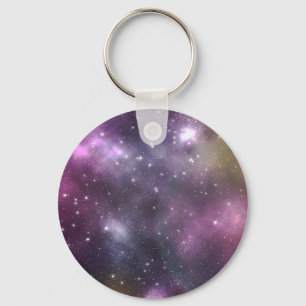 Colourful Cool Nebula and Stars in Space Keychain