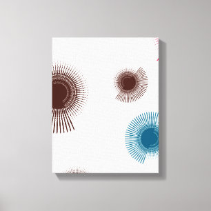 Colourful, cool, trend urban brush strokes circles canvas print