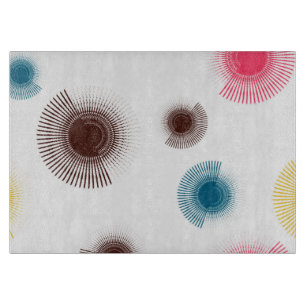 Colourful, cool, trend urban brush strokes circles cutting board