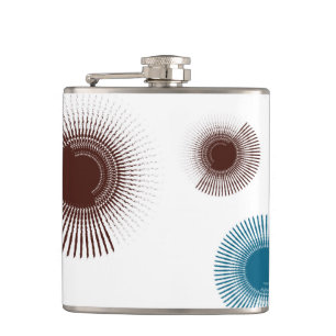 Colourful, cool, trend urban brush strokes circles hip flask