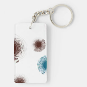 Colourful, cool, trend urban brush strokes circles keychain