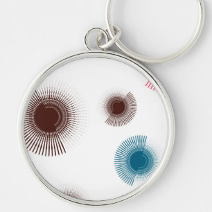 Colourful, cool, trend urban brush strokes circles keychain