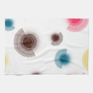 Colourful, cool, trend urban brush strokes circles kitchen towel