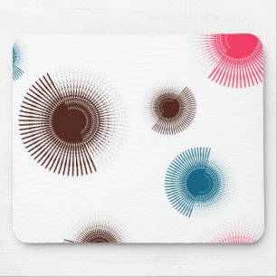 Colourful, cool, trend urban brush strokes circles mouse pad