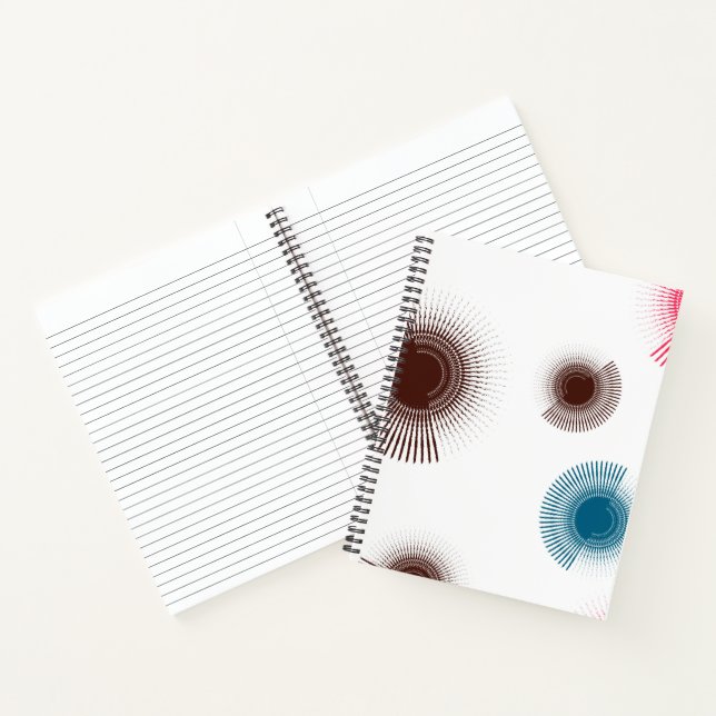 Colourful, cool, trend urban brush strokes circles notebook (Inside)