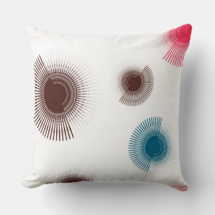 Colourful, cool, trend urban brush strokes circles throw pillow