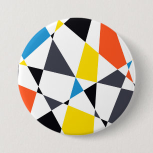 Colourful, cool, trendy, modern geometric shapes 3 inch round button