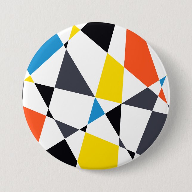 Colourful, cool, trendy, modern geometric shapes 3 inch round button (Front)