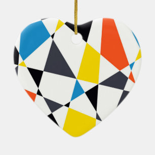 Colourful, cool, trendy, modern geometric shapes ceramic ornament