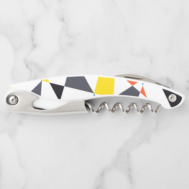 Colourful, cool, trendy, modern geometric shapes corkscrew (Front)