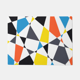 Colourful, cool, trendy, modern geometric shapes doormat