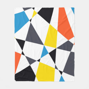 Colourful, cool, trendy, modern geometric shapes fleece blanket