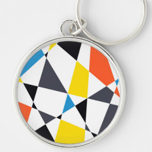 Colourful, cool, trendy, modern geometric shapes keychain