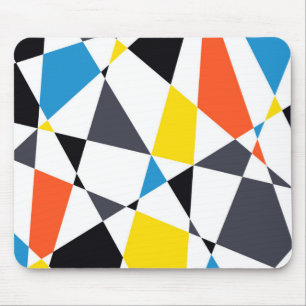 Colourful, cool, trendy, modern geometric shapes mouse pad